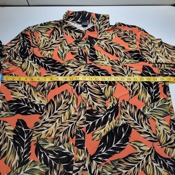 Norma Kamali Vibrant Tropical Leaf Print Tunic Blouse Women's Large 40 - Picture 13 of 13